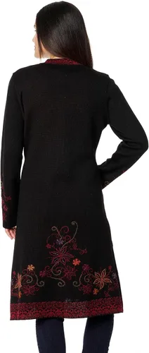 Miniatura 3 de Invisible World Women's Sweater Coat Baby Alpaca Embroidered Cardigan Ottoman