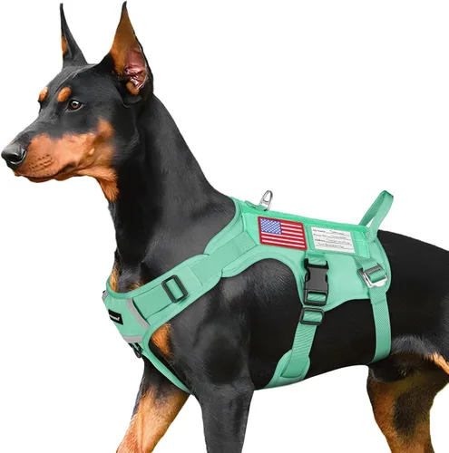 Miniatura 8 de FAYOGOO - Arnés táctico para perros grandes - Arnés de perro resistente a fugas con asa - Chaleco de perro de servicio militar sin tirones con Marrón