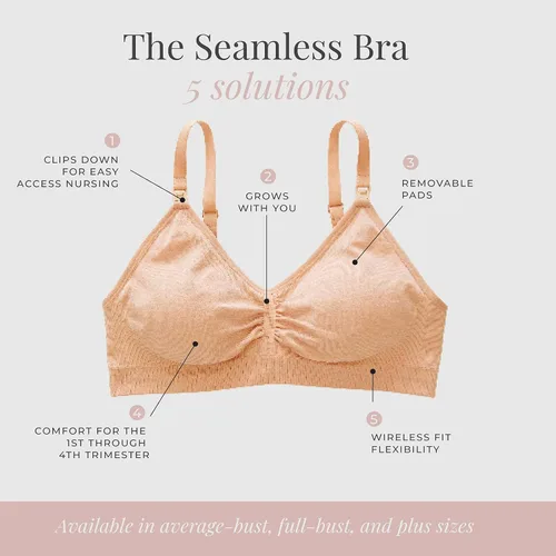 Miniatura 5 de Motherhood Maternity Brasier de lactancia sin costuras con clip para mujer, lavable a máquina, tallas S a 3X, disponibles en paquetes de 1 y 2
