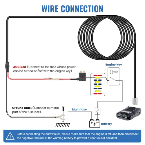 Miniatura 4 de EWAY Kit de cableado rígido para detector de radar, enchufe RJ11, kit de cableado directo de cable para detectores de radar, cable de alimentación