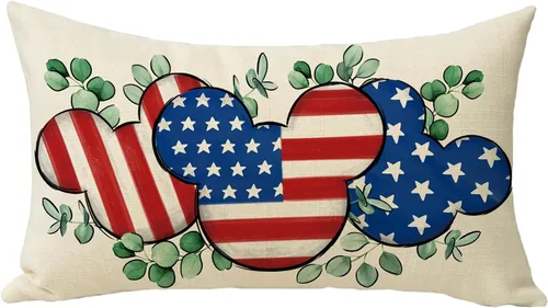 Miniatura 13 de Funda de almohada decorativa de 4 de julio de 1776 con diseño patriótico de América Est. 1776, decoración rústica del hogar, funda de cojín