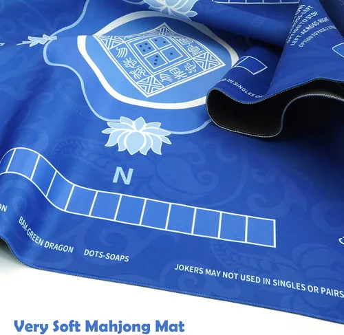 Miniatura 6 de Mahjong Mat - Tapete Mahjong de 31.5 x 31.5 pulgadas para mesa con reglas, superficie impermeable, tapete de juego antideslizante y reducción