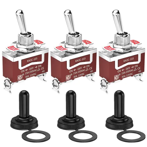 Miniatura 8 de Joinfworld Interruptor de palanca de 12 V CC 125 V SPST 2 pines impermeable interruptor de palanca marino 12 voltios interruptor de encendido