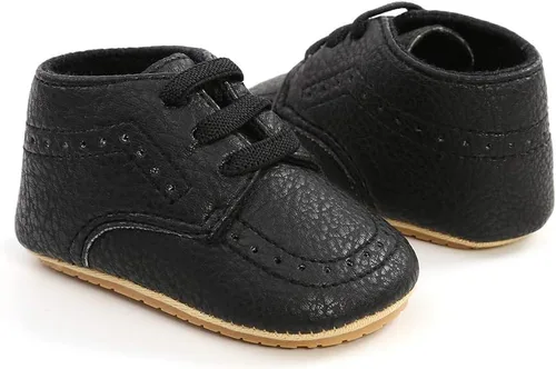 Miniatura 3 de Meckior Mocasines clásicos de piel sintética para bebés, niños y niñas, zapatos de vestir Oxford para primeros pasos, zapatos planos para cuna