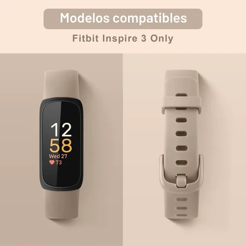 Miniatura 3 de Vancle Paquete de 4 bandas compatibles con bandas Fitbit Inspire 3 para mujeres y hombres, correas ajustables de silicona deportivas de repuesto
