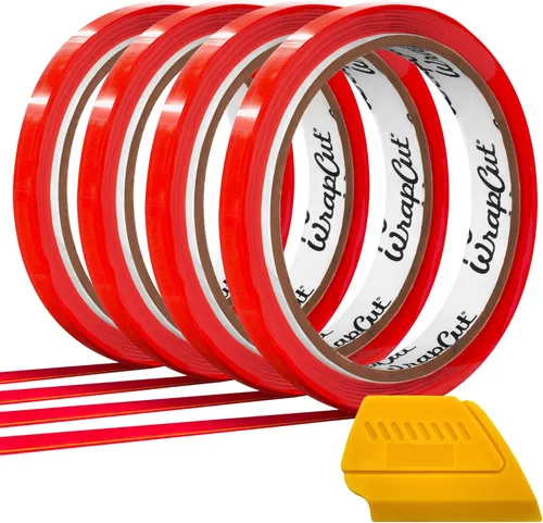 VViViD Wrap Cut cinta para corte de bordes de vinilo 32 pies (10 m) (4 rollos + rasqueta)
