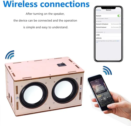 Miniatura 4 de CYOEST Kit de caja de altavoz Bluetooth DIY Amplificador de sonido electrónico - Construye tu propio altavoz Bluetooth portátil con estuche