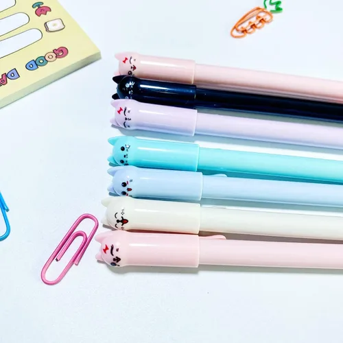 Miniatura 5 de Bolígrafos lindos de dibujos animados de animales Kawaii Pen lindo bolígrafo de gato de 0.020 in bolígrafos de tinta negra bolígrafos para la 10