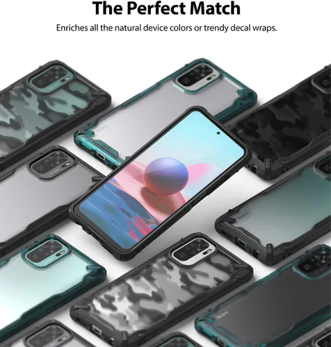 Miniatura 8 de Ringke Fusion-X - Funda compatible con Xiaomi Redmi Note 10, Redmi Note 10S, parte trasera transparente, resistente, a prueba de golpes, TPU