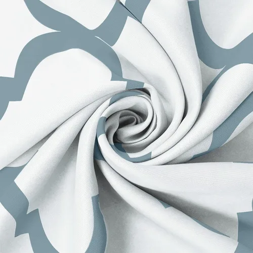 Miniatura 9 de Melodieux - Cortinas opacas estilo marroquí con aislamiento térmico y ojales para oscurecer sala de estar, 2 paneles. Blanco hueso/verde azulado