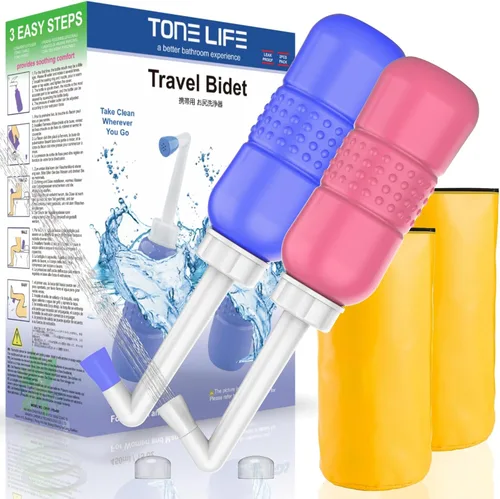 Miniatura 17 de 2 botellas bidé portátil - Botella de lavado mamá exprimible 500ml 17oz - Botella de bidé de viaje para ducha y inodoro portátil para mujeres