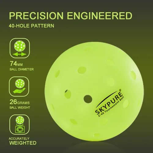 Miniatura 5 de Pelotas de pickleball Z40 para exteriores – Aprobado por USAPA de 40 hoyos de una sola pieza sin costuras para jugar en torneos, entrenamiento y 1