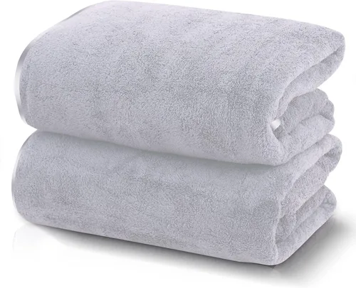 Miniatura 24 de TENSTARS Toallas de baño de seda con dobladillo para baño en liquidación - 27 x 55 pulgadas, ligeras, finas y de secado rápido, toalla absorbente