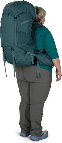 Miniatura 8 de Osprey Renn 65L Mochila de mochilero para mujer, color azul cascada/naranja melón, ajuste extendido Cascada Azul/Melón Naranja