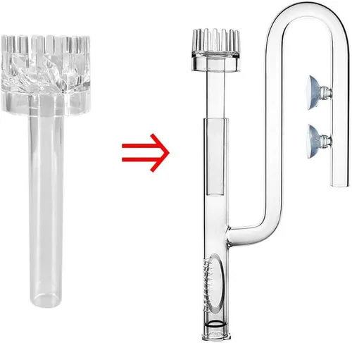 Miniatura 3 de DONGKER Tubo de lirio de acuario, desnatador de superficie acrílica para tanque de acuario de 5 pulgadas/8 pulgadas (16/0.866 in)