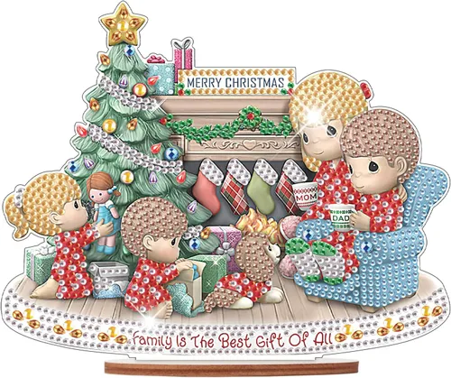 Miniatura 11 de MVVMTOP Pintura de Arte de Diamante Decoración de Mesa, DIY Nido de Pájaro de Navidad 5D Forma Especial Diamante Artificial Decoraciones de Navidad