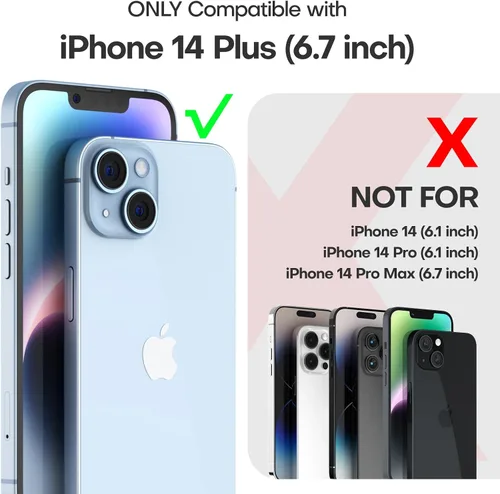 Miniatura 2 de TAURI Funda 5 en 1 diseñada para iPhone 14 Plus, color azul