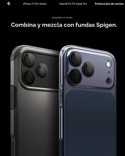 Miniatura 8 de Spigen Protector de pantalla para lente de cámara [GlasTR EZ Fit Optik Pro] diseñado para iPhone 17 Pro Max iPhone 17 Pro iPhone 16 Pro Max 16