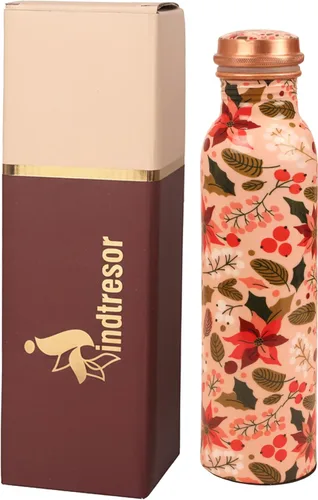 Miniatura 12 de Botella de agua de cobre puro – Hecho a mano – Beneficios para la salud Ayurveda – Grande 34 oz – A prueba de fugas, fácil de llevar para deportes