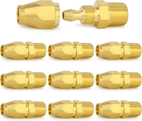 Miniatura 11 de ChillWaves Brass Pneumatics - Accesorio de repuesto reutilizable, empalmador de manguera reutilizable de 1/4 de pulgada (púa de 1/4 pulgadas)