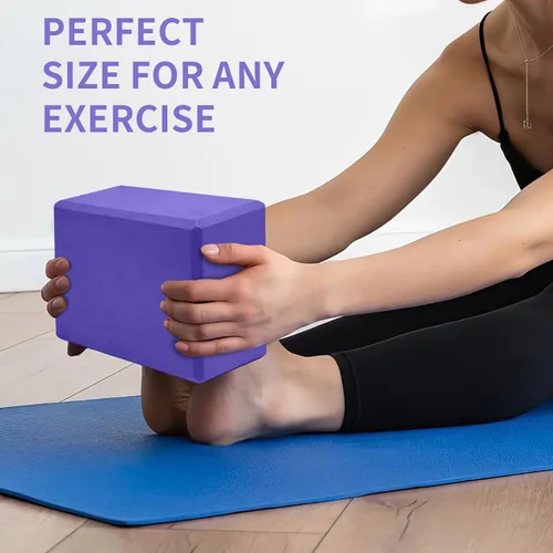 Miniatura 8 de 1 Pack Large Yoga Block 9x6x4 Inches, Sturdy Yoga Foam Blocks, High Density & Non Slip Surface for Yoga, Pilates & Stretching, Fitness Accessories