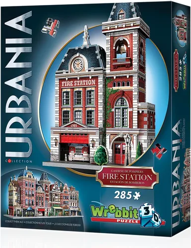 Miniatura 2 de Wrebbit3D Fire Station - Rompecabezas 3D Colección Urbania 285 piezas de rompecabezas Paisaje urbano encantador y único de una ciudad pequeña