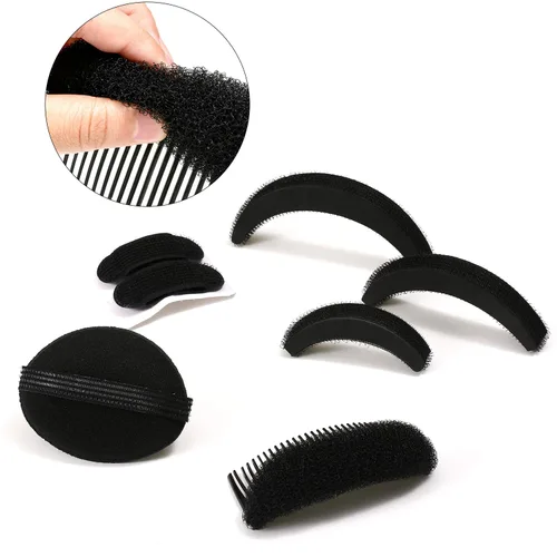 Miniatura 6 de 11 piezas de esponjas para dar volumen al cabello, bases de esponja para peinados con bulto, accesorios para insertar y dar estilo, peines, clips