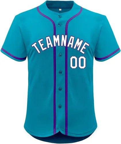 Miniatura 85 de Camiseta de béisbol de malla personalizada con botones y número de nombre cosido personalizado para hombres/mujeres/jóvenes