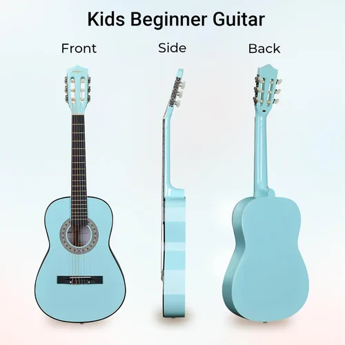 Miniatura 3 de ADM - Guitarra acústica para principiantes de 36 pulgadas, cuerdas de nailon, guitarra de madera para niños y estudiantes, lecciones en línea