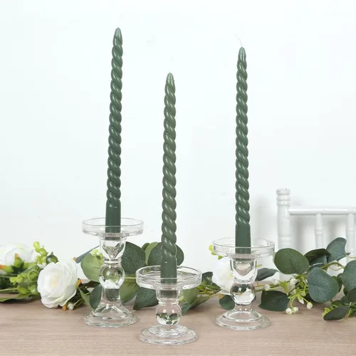 Miniatura 43 de Efavormart 12 Pack 11" Velas cónicas de cera de parafina de rosa mate de color oro rosa de alta calidad, velas de cena largas sin aroma, con mecha