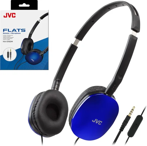 Miniatura 14 de JVC Flats - Auriculares plegables y coloridos con control remoto y micrófono, 3.94 pies, chapado en oro de 0.138 in, enchufe delgado, HAS160MA