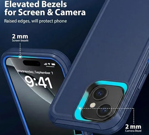 Miniatura 2 de Funda para Apple iPhone 12 / iPhone 12 Pro (6.1 pulgadas), resistente a los golpes, a prueba de polvo y caídas, doble capa, color negro