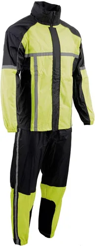 Miniatura 11 de Milwaukee Leather MPM9510 - Traje de lluvia para hombre, resistente al agua, para motocicleta, con cinta reflectante Hi Vis, en color negro
