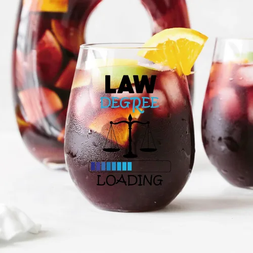Miniatura 3 de AGMDESIGN Copas de vino divertidas con caja de regalo, regalos de graduación para estudiantes de derecho, abogado, graduado JD, abogado, consultor
