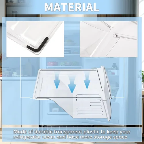 Miniatura 9 de HECASA 240337103 240337102 Reemplazo de bandeja para cajón para verduras de refrigerador para 240337105 240337107 240337108 240337109 Reemplazo