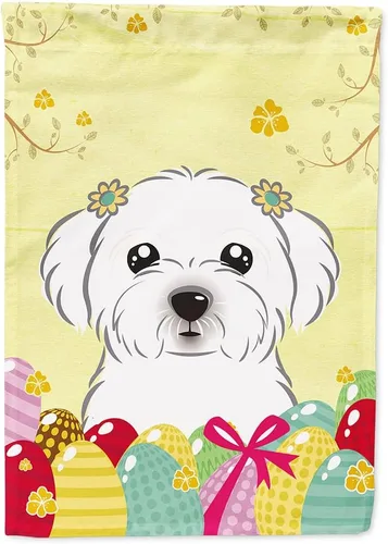 Miniatura 83 de Caroline's Treasures BB1920CHF - Bandera de caza de huevos de Pascua con diseño de bulldog francés, para casa, gran porche, para colgar en la pared