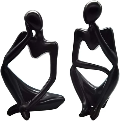 Miniatura 2 de Asng Estatua de escultura abstracta estilo pensador de resina, figuras coleccionables, decoración de escritorio para oficina en casa