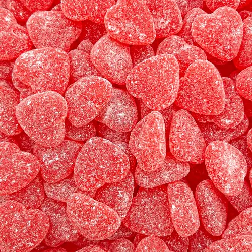 Candy Hearts, caramelos de gelatina de corazones de cereza, gelatinas de cereza, bolsa de 2 libras | Caramelos sin gelatina, caramelo nostálgico