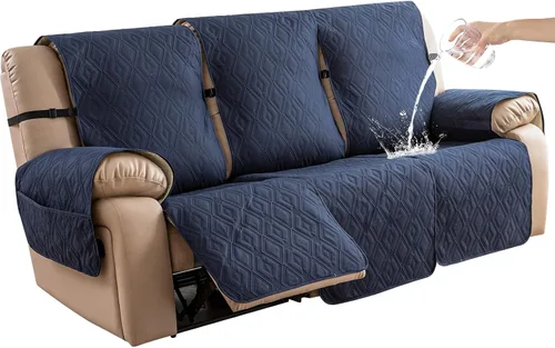 Miniatura 11 de Genina - Funda impermeable para sillón reclinable de dos plazas, funda antideslizante para sofá, funda para sofá reclinable de 2 plazas, funda