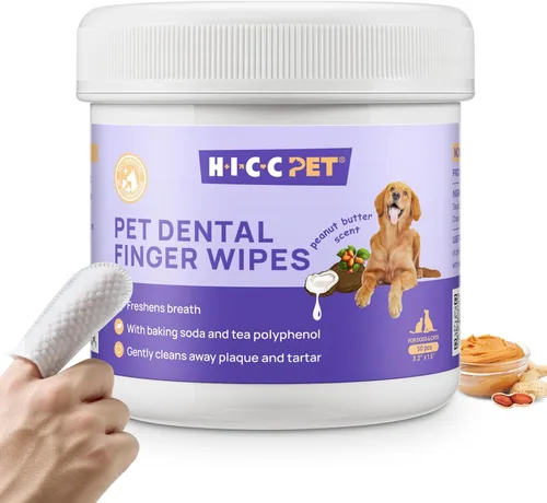 Miniatura 9 de HICC Pet Toallitas de limpieza de dientes para perros y gatos, elimina el mal aliento eliminando la placa y la acumulación de sarro, cepillo