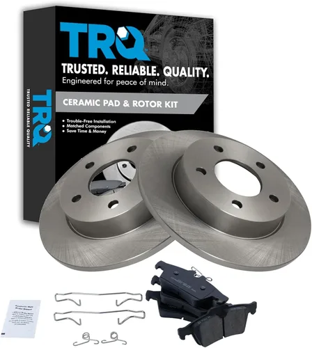Miniatura 115 de TRQ Kit de rotor de freno trasero y pastillas de cerámica Posi premium compatible con camioneta Chevy GMC