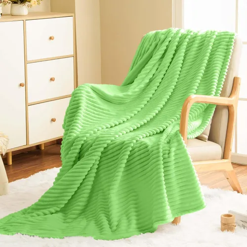 Miniatura 21 de Vessia - Manta de forro polar de franela (50x70 pulgadas), manta 3D de jacquard negra, esponjosa y cálida para sofá, sillón, cama, silla, 300GSM