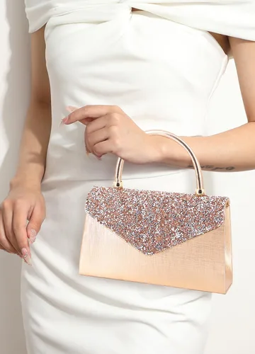 Miniatura 2 de Naimo Bolso de mano de noche de cristal brillante, bolso cruzado con asa superior, bolso de hombro para boda, fiesta, novia