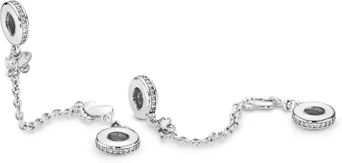 Miniatura 4 de PANDORA Joyería - Cadena de seguridad de mariposa con circonita cúbica en plata de ley 20 pulgadas Metal Circonita cúbica