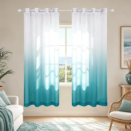 Miniatura 20 de KOUFALL - Cortinas negras de 63 pulgadas de largo para dormitorio, juego de 2 paneles con ojales, cortinas semitransparentes de imitación de lino