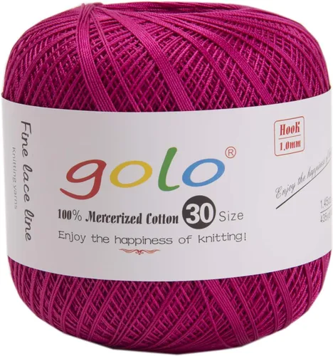 Miniatura 68 de Hilo de ganchillo golo para tejer a mano Tamaño 30, hilo para calados color Hibiscus-166 166-Hibiscu