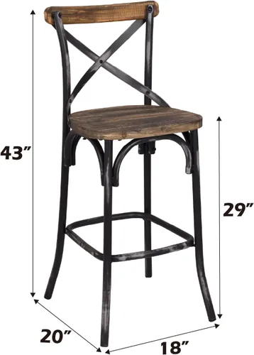 Miniatura 2 de Acme Furniture Zaire Silla de bar, nogal/negro antiguo