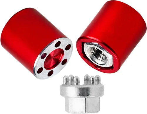 Miniatura 7 de DJX 4 piezas de aluminio M2 tuerca de rueda tuerca central tuerca de bloqueo para Axial SCX24 AXI90081 AXI00004 Jeep C10 actualizaciones 1/24 RC Rojo