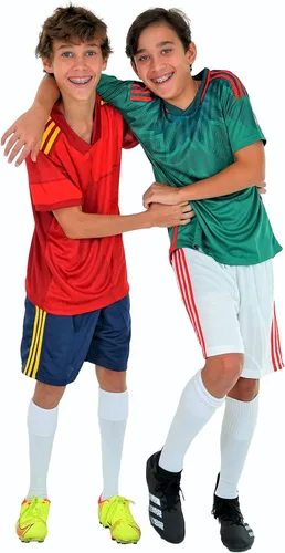 Miniatura 6 de PAIRFORMANCE Uniformes de fútbol para niños, camiseta deportiva de equipo y pantalones cortos para niños, ropa deportiva, unisex, de 4 a 14 años