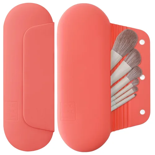 Miniatura 11 de AGIKET Soporte de silicona para brochas de maquillaje, bolsa de cosméticos de viaje: soporte suave y portátil para brochas cosméticas faciales